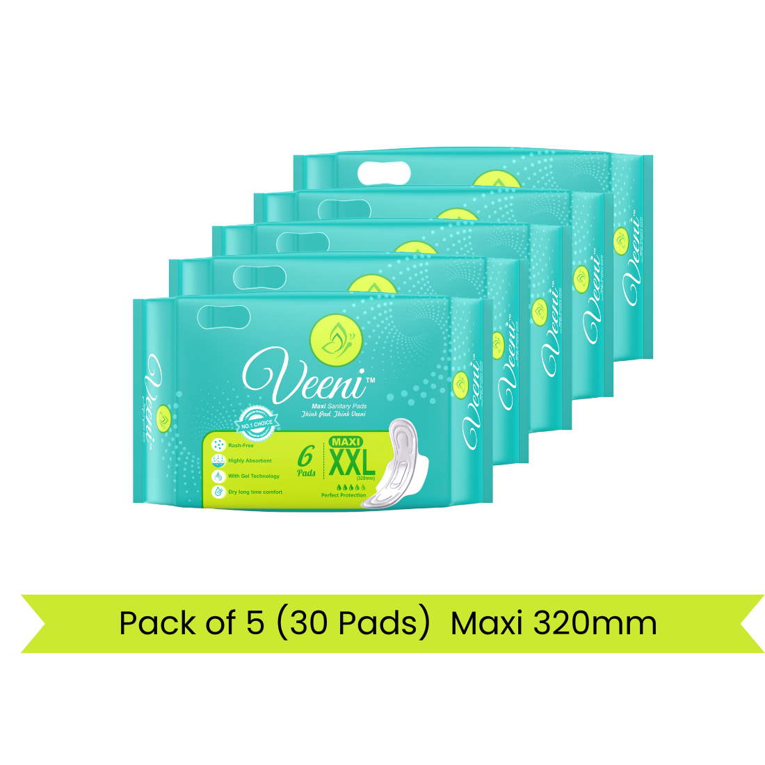 VEENI - Extra Large Tri Fold Pads Maxi - XXL (30 Pads)